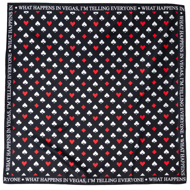 Satin Card Suits Vegas Black Scarf