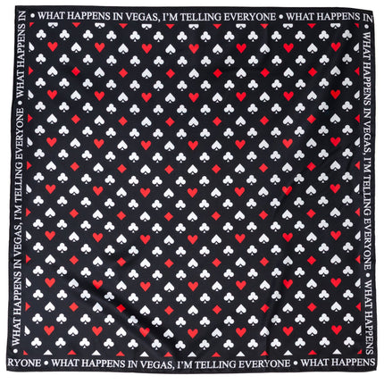 Satin Card Suits Vegas Black Scarf