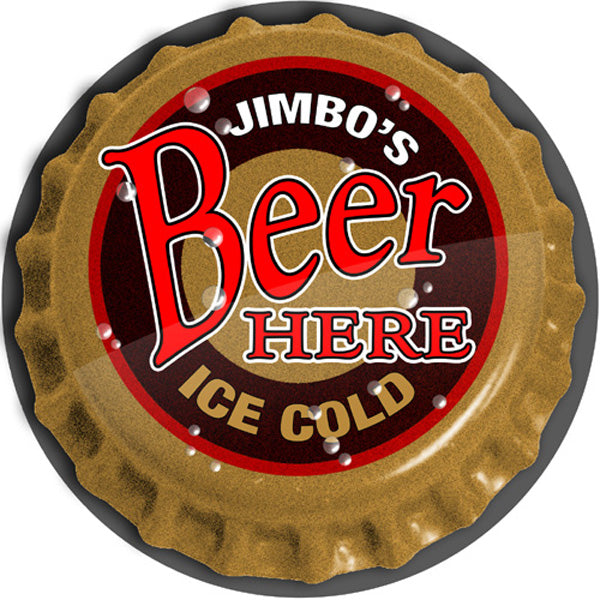 Personalized Beer Bottle Cap Door Mat