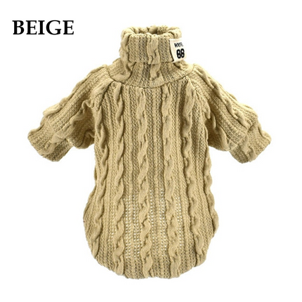 Winter Warm Knitted Turtleneck Sweater for Small Dogs or Cats