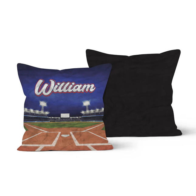 Personalized Baseball Field Throw Pillow