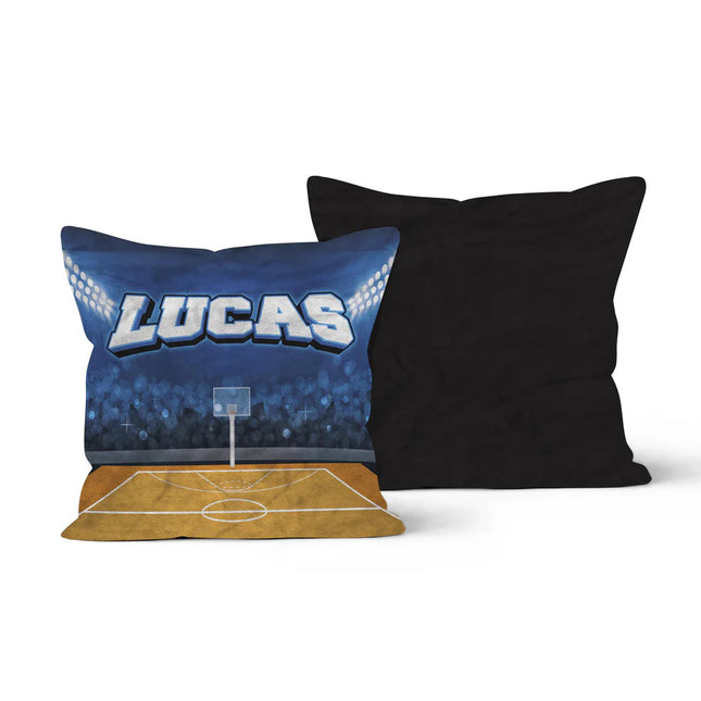 Personalized Basketball Court Throw Pillow