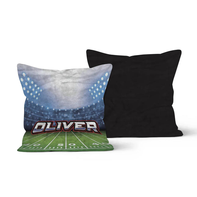 Personalized Football Field Throw Pillow