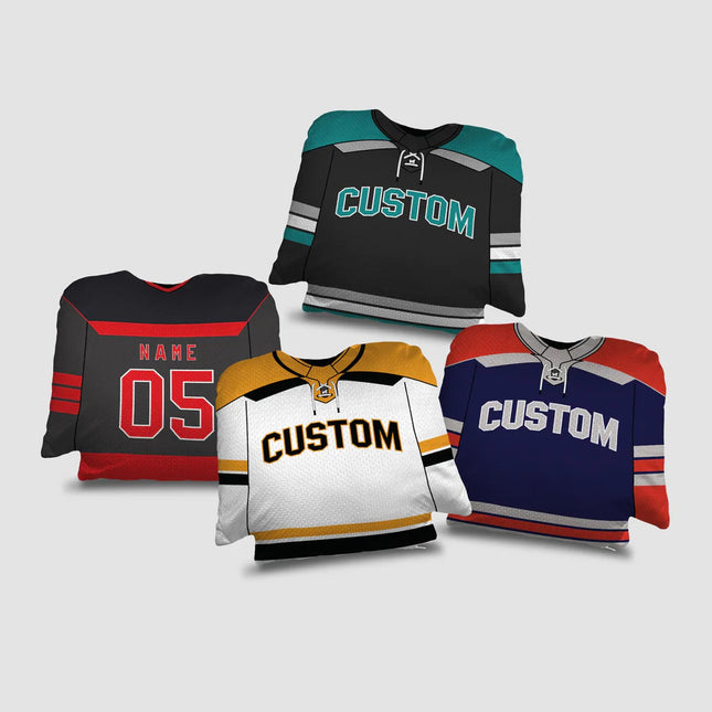 Personalized Hockey Jersey Throw Pillow