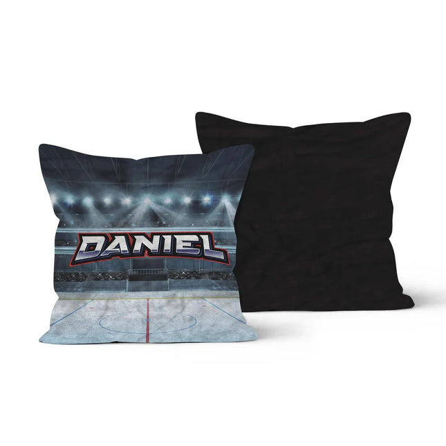 Personalized Hockey Rink Throw Pillow