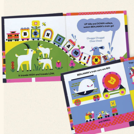 Personalized My Name Train  Board Book
