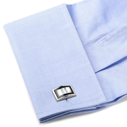 Onyx and Mother of Pearl Key Cufflinks