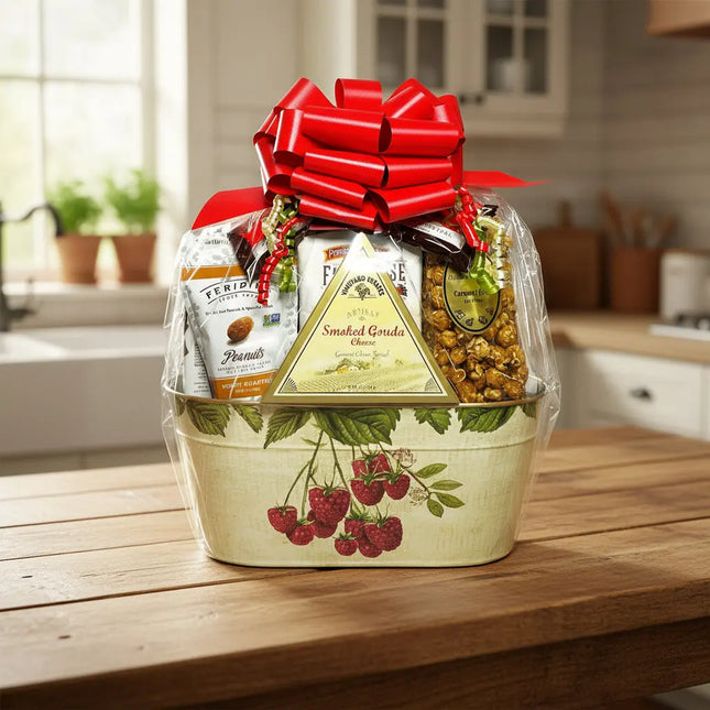 Large Berry Themed Gourmet Snack Gift Tin