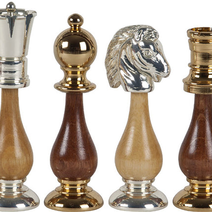 The Gold - Brass & Wood Chessmen Set