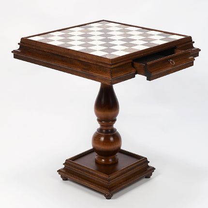 "Alabaster Table" Wooden<BR>Table Inlaid w/ Alabaster