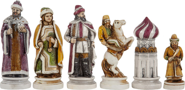 The Tzar, Ivan The Great Handpainted Oxo-Teak Chessmen Set