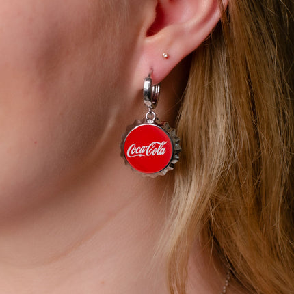Coca-Cola Red Bottle Cap Earrings