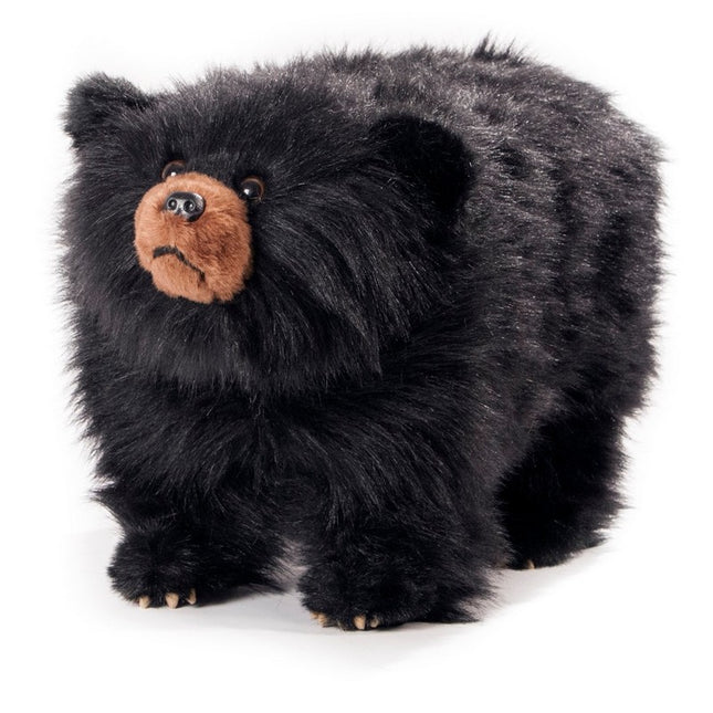 "Shadow" Shaggy Plush Black Bear Foot Stool