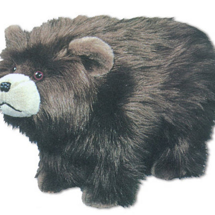 "Sitka" Shaggy Plush Brown Bear Foot Stool