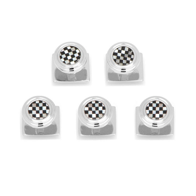 Onyx and Mother of Pearl Checker Step 5 Stud Set