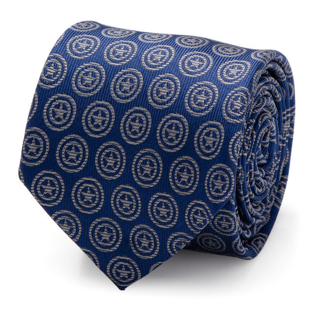 Captain America Shield Blue Men's Tie