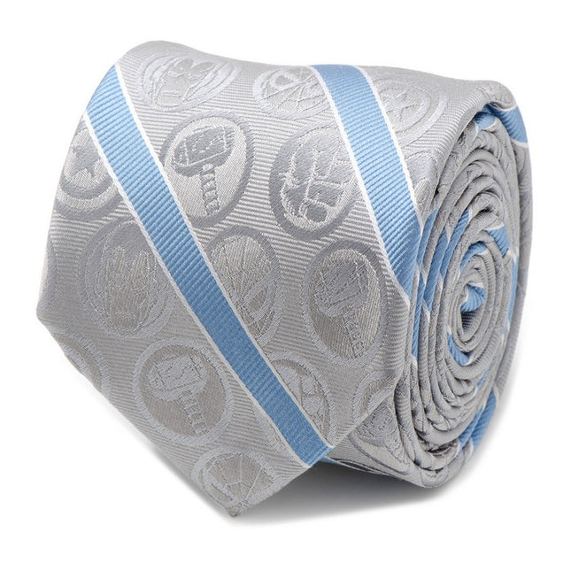 Marvel Comics Grey and Blue Stripe Men's Tie