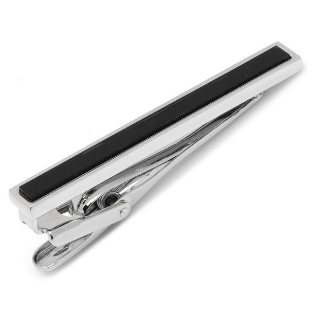 Onyx Inlaid Short Tie Clip