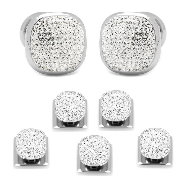 White Pave Crystal Stud Set - 5 Pieces