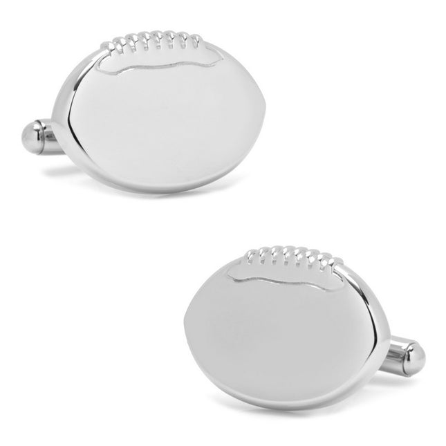 Stainless Steel Engravable Football Cufflinks