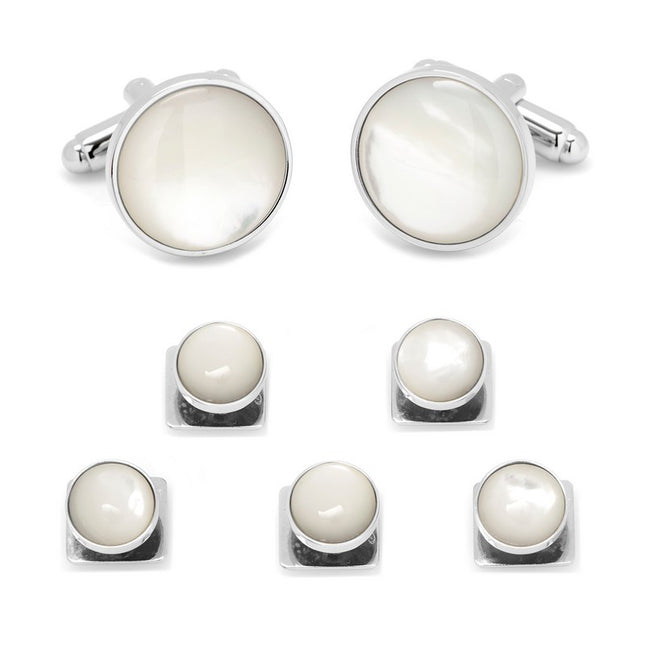 Silver and Mother of Pearl Stud Set - 5 Pieces