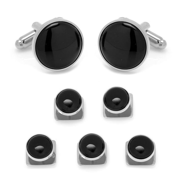 Silver and Onyx Stud Set - 5 Pieces