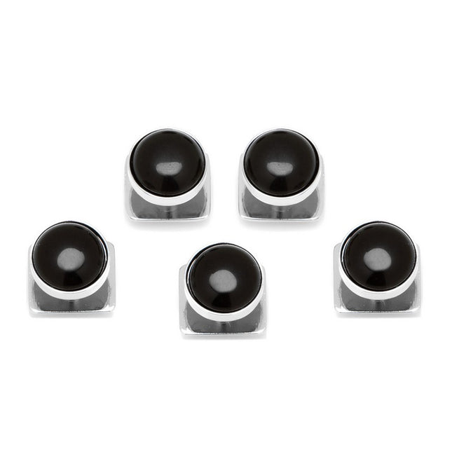 Silver and Onyx 5 Stud Set
