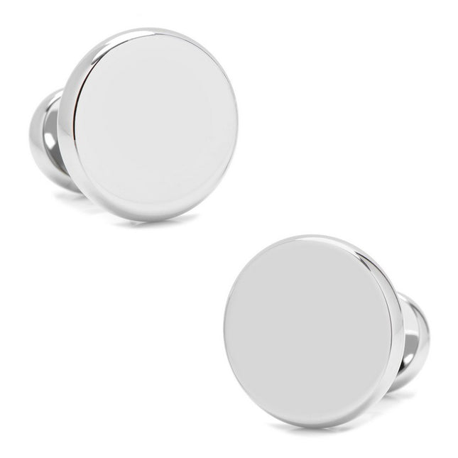 Stainless Steel Engravable Classic Round Cufflinks