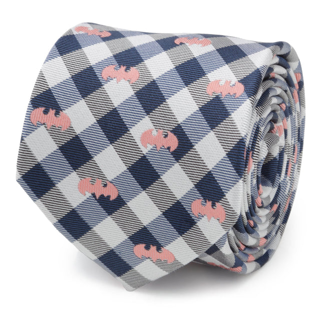 DC Batman Plaid Navy Men's Tie