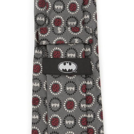 DC Batman Medallion Symbol Charcoal Silk Men's Tie