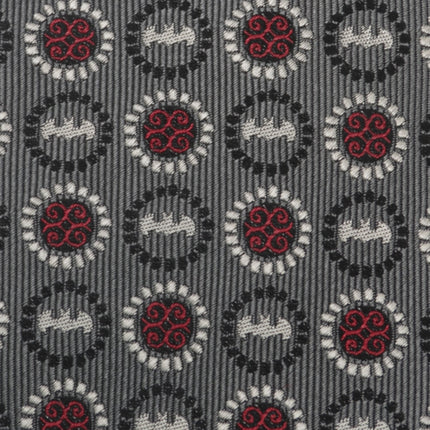 DC Batman Medallion Symbol Charcoal Silk Men's Tie