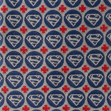 DC Superman Shield Motif Gray Men's Tie