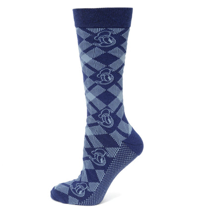 Disney Donald Duck Plaid Socks and Mickey Mouse Blue Lapel Pin Set