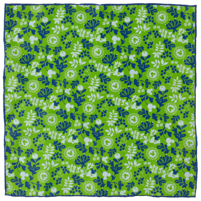 Disney Mickey Mouse Floral Green Pocket Square