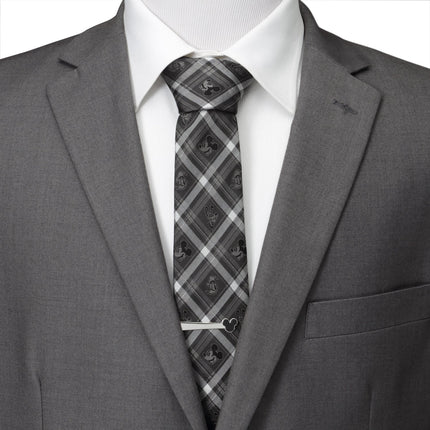 Disney Mickey and Friends Charcoal Plaid Men's Tie