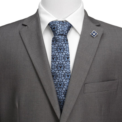 Disney Mickey Mouse Damask Tile Blue Men's Tie