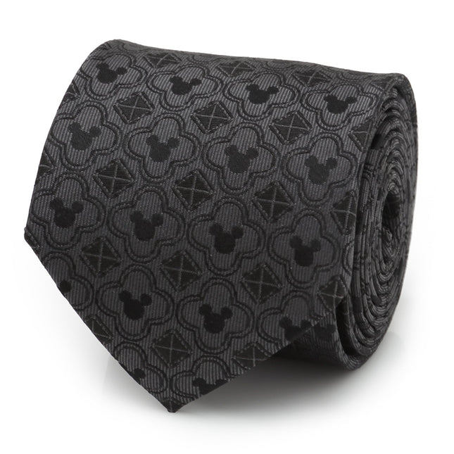 Disney Mickey Mouse Pattern Black Men's Tie