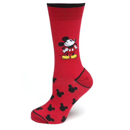 Disney Mickey Mouse Pie-Eyed Red Sock and Mickey Blue Lapel Pin Set