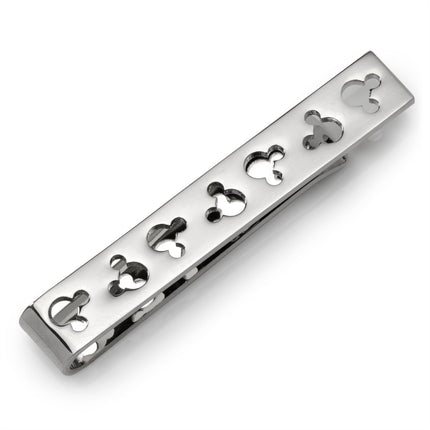 Disney Mickey Mouse Silhouette Cutout Silver Tie Bar