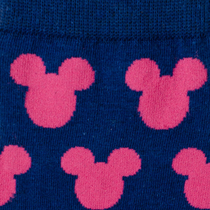 Disney Mickey Mouse Silhouette Pink Sock and Mickey Blue Lapel Pin Set