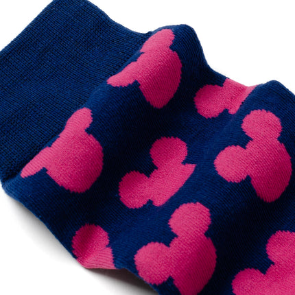 Disney Mickey Mouse Silhouette Pink Sock and Mickey Blue Lapel Pin Set
