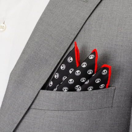 The Nightmare Before Christmas Jack Skellington Men's Black Pocket Square