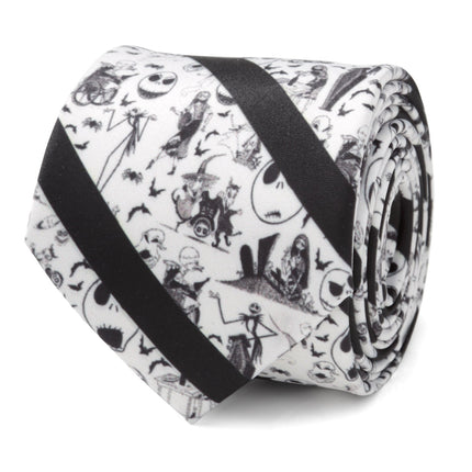 Disney The Nightmare Before Christmas Striped Black Men's Tie