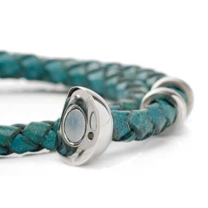 Disney Mickey Mouse Silhouette Teal Leather Wrap Bracelet