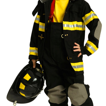 Toddler Fire Fighter Costume with Helmet- Black