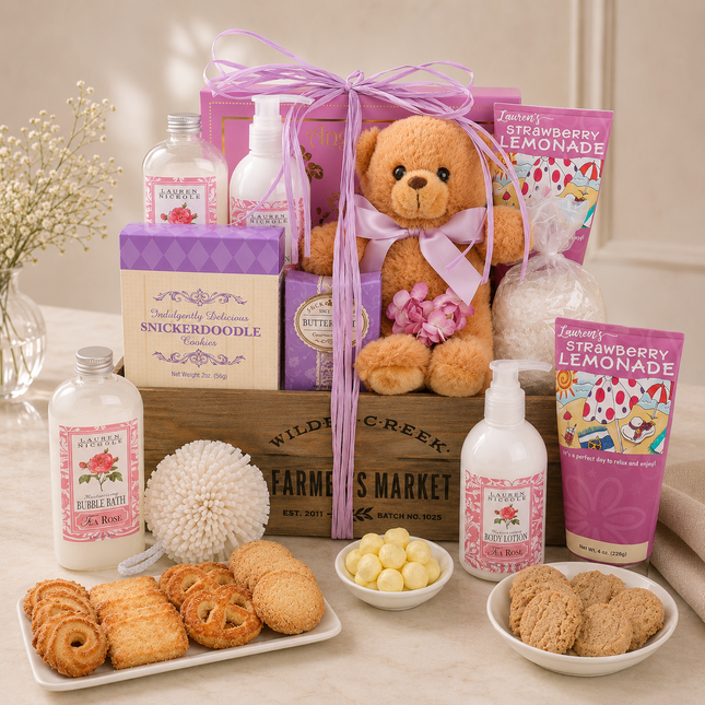 Pampered Rose Self Care Gift Basket