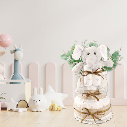 Wild About Baby Two-Tier Diaper Cake Gift