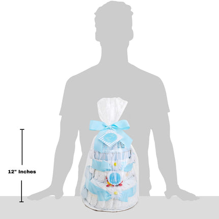 Blue Two-Tier Diaper Cake Gift