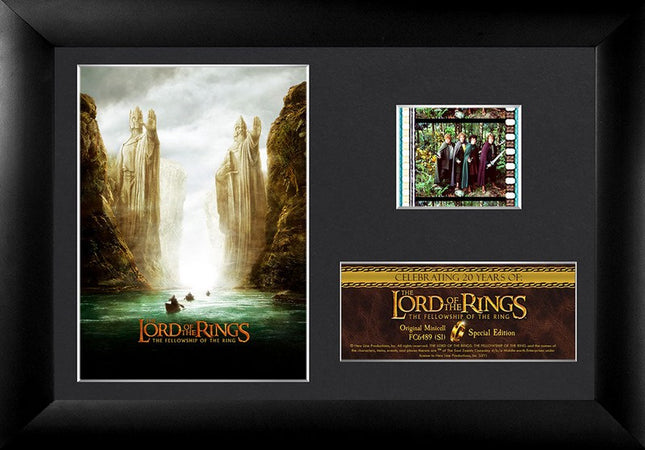 Lord of the Rings Fellowship of the Ring 20th Anniversary Minicell FilmCells Framed Desktop Presentation