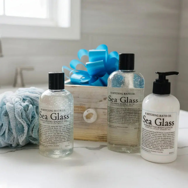 Sea Glass Spa Gift Basket - Luxury Bath & Body Gift Set